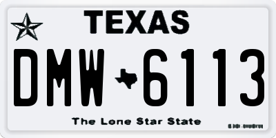 TX license plate DMW6113