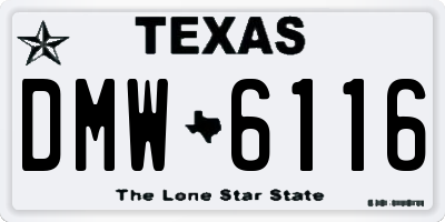 TX license plate DMW6116