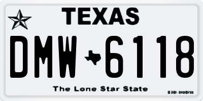 TX license plate DMW6118