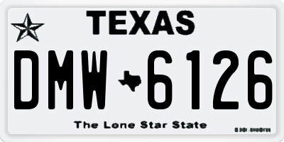 TX license plate DMW6126