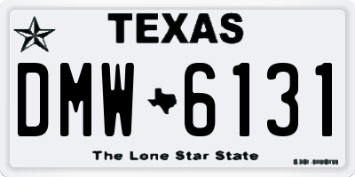 TX license plate DMW6131