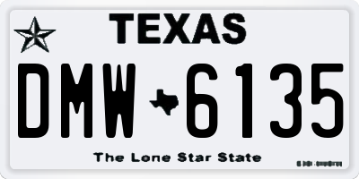 TX license plate DMW6135