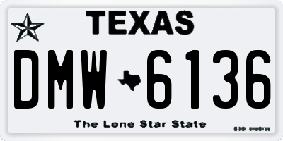 TX license plate DMW6136