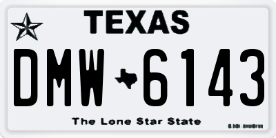 TX license plate DMW6143