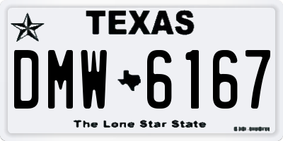 TX license plate DMW6167