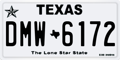 TX license plate DMW6172