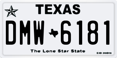 TX license plate DMW6181