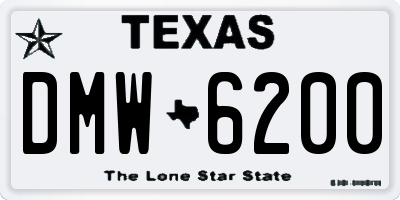 TX license plate DMW6200