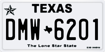 TX license plate DMW6201