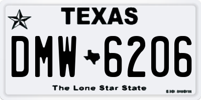 TX license plate DMW6206