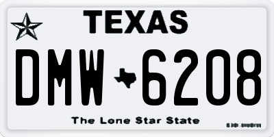 TX license plate DMW6208