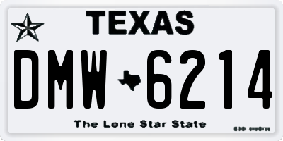 TX license plate DMW6214