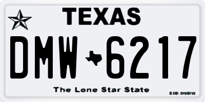 TX license plate DMW6217