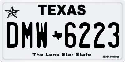 TX license plate DMW6223