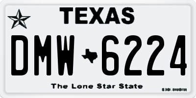 TX license plate DMW6224