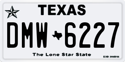 TX license plate DMW6227