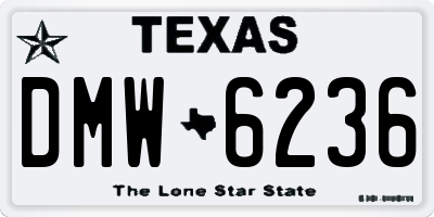 TX license plate DMW6236