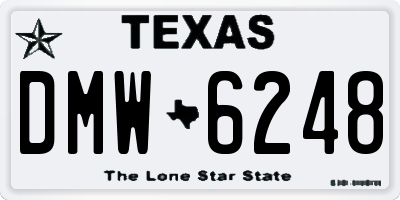 TX license plate DMW6248