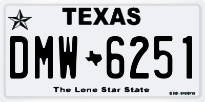 TX license plate DMW6251