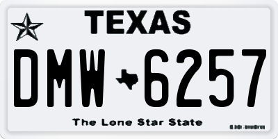 TX license plate DMW6257