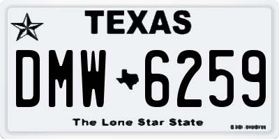 TX license plate DMW6259