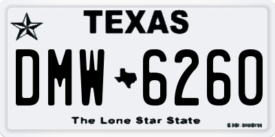 TX license plate DMW6260