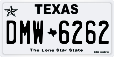 TX license plate DMW6262