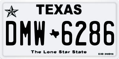 TX license plate DMW6286