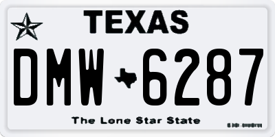 TX license plate DMW6287