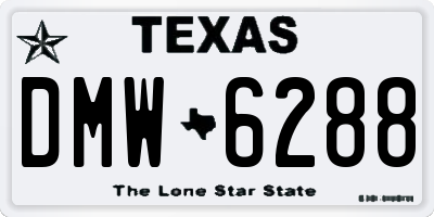 TX license plate DMW6288