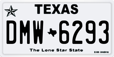 TX license plate DMW6293