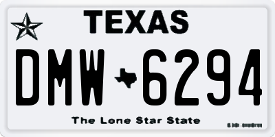 TX license plate DMW6294