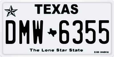 TX license plate DMW6355