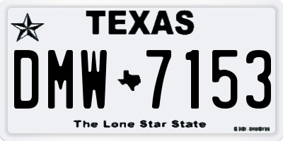 TX license plate DMW7153