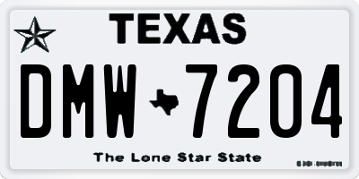 TX license plate DMW7204