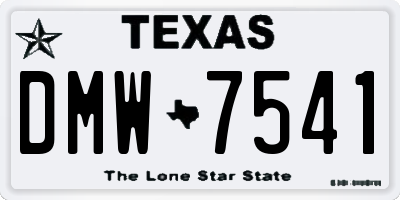 TX license plate DMW7541