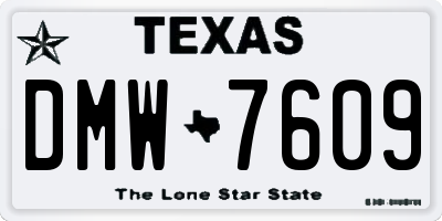 TX license plate DMW7609