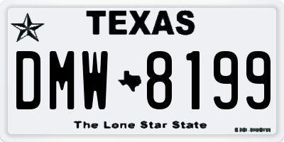 TX license plate DMW8199