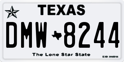 TX license plate DMW8244