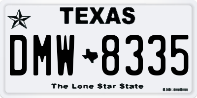 TX license plate DMW8335