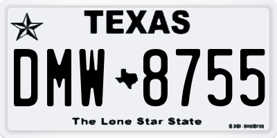 TX license plate DMW8755