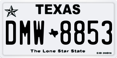 TX license plate DMW8853