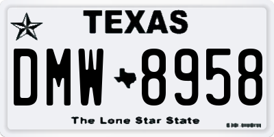 TX license plate DMW8958