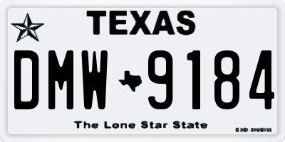 TX license plate DMW9184