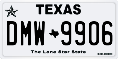 TX license plate DMW9906