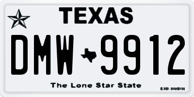 TX license plate DMW9912