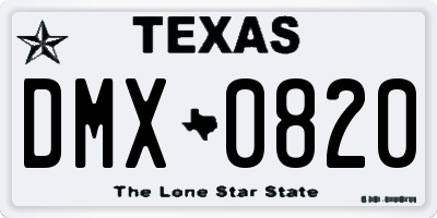 TX license plate DMX0820