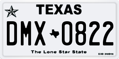 TX license plate DMX0822