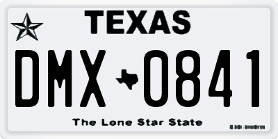 TX license plate DMX0841