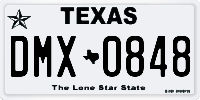 TX license plate DMX0848